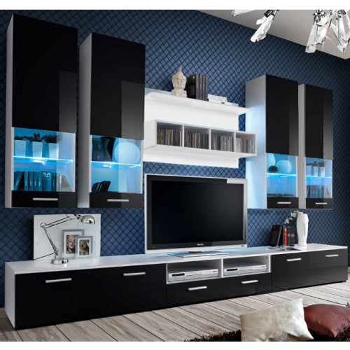 mueble salon aviona blanco negro