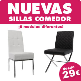 Nuevos modelos de sillas de comedor, sillas de diseño moderno y actual, ¡desde 29€!